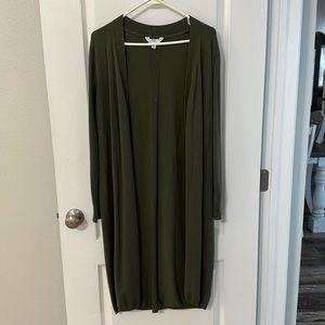 Long cardigan, hunter green